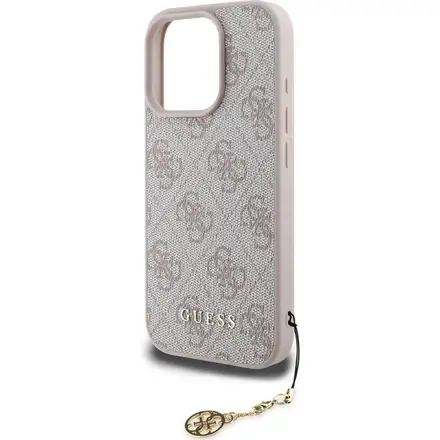 Guess 4G Charm kryt iPhone 16 Pro Max růžový