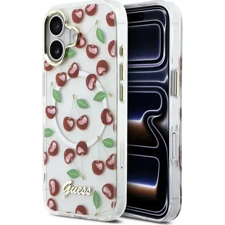 Guess IML Glitter Cherry MagSafe kryt iPhone 17 bílý