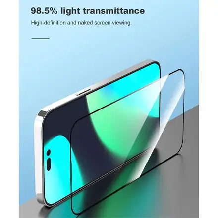 Devia ochranné sklo Van Series Anti-Static pro iPhone 15 Pro Max - Black Frame