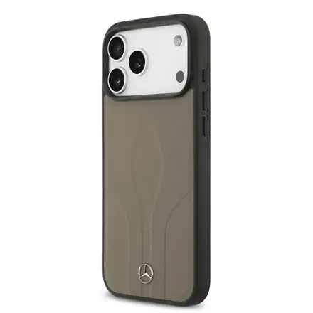 Mercedes Leather The Move MagSafe Zadní Kryt pro iPhone 17 Pro Max béžový