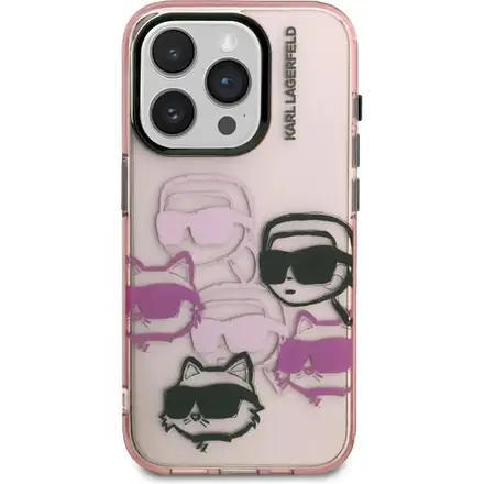 Karl Lagerfeld IML Multi K&CH Heads kryt iPhone 15 Pro Max růžový