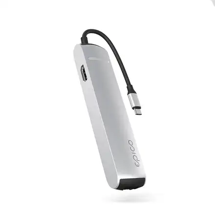 Epico Type-C Slim Hub 8K 6v1-Stříbrná
