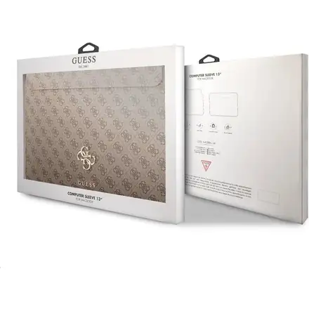 Guess PU 4G Metal Logo Pouzdro na MacBook 13" hnědé