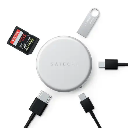 Satechi USB-C Hub OntheGo 5-in-1 Multiport Adapter - Silver