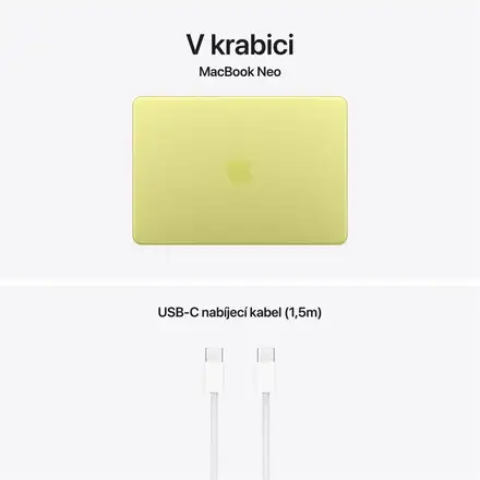 EDU MacBook Neo Apple A18 Pro 6core CPU 5core GPU 8GB 256GB Citrusově žlutý CZ