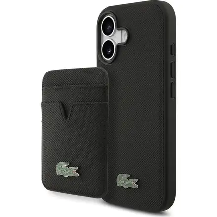 Lacoste Iconic Petit Pique MagSafe kryt + peněženka iPhone 17 černý