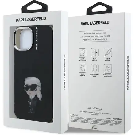 Karl Lagerfeld IML Aquarelle Karl kryt iPhone 15 černý