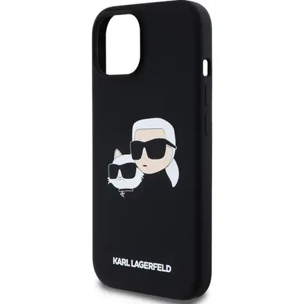 Karl Lagerfeld Liquid Silicone Double Heads MagSafe kryt iPhone 15 Pro Max černý