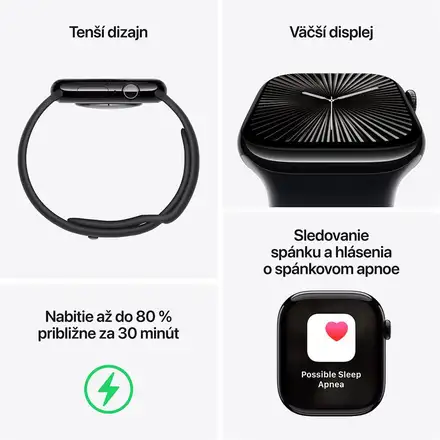 Apple Watch Series 10 GPS 46mm Klavírní černý hliník *Třída B*