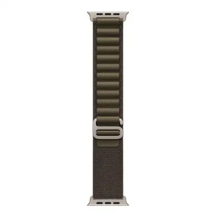 Apple Watch 49mm Dark Olive Alpine Loop-Medium-Natural Titanium Finish