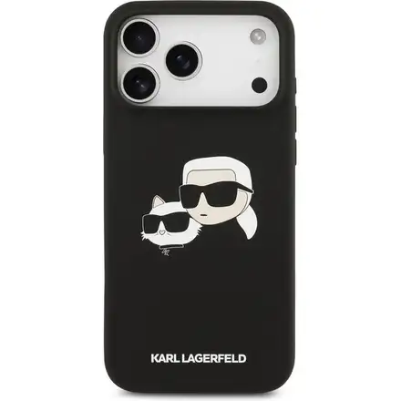 Karl Lagerfeld Liquid Silicone Double Heads MagSafe kryt iPhone 17 Pro černý