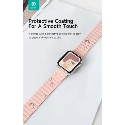 Devia řemínek Nature Silicone Magnetic Watch Band 44/45/46mm - Stardust Pink