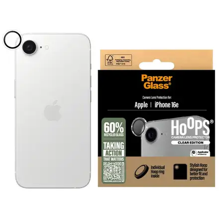 PanzerGlass ochranné sklo Hoops pro iPhone 16e - Clear