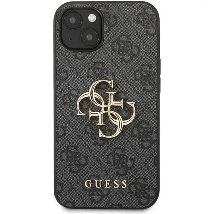 Guess PU 4G Metal Logo kryt iPhone 13 šedý