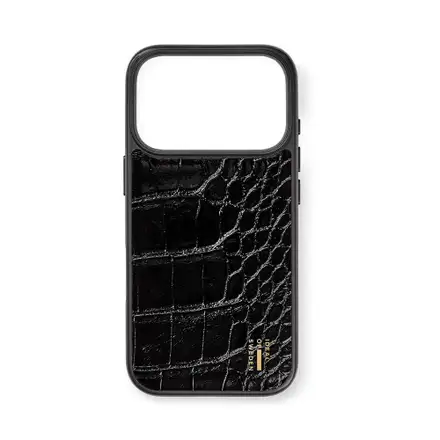 iDeal Fashion Vegan Leather Case MagSafe iPhone 17 Pro/18 Pro Black Croco