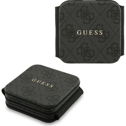 Guess PU 4G MagSafe Bezdrátová Nabíječka 3v1 černá