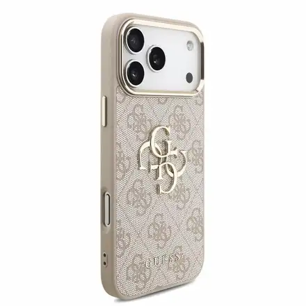 Guess PU 4G Metal Logo Strap kryt iPhone 18 Pro růžový
