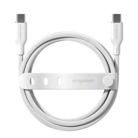 PanzerGlass kabel EMPOWER Racing USB-C na USB-C 2m 240W - bílý