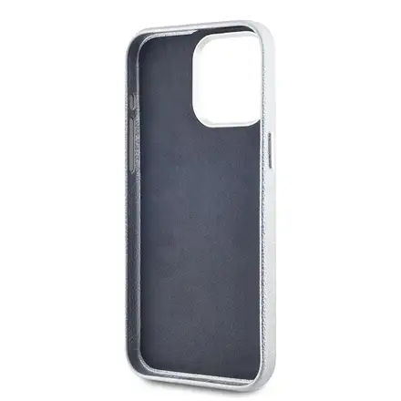 Karl Lagerfeld Wrinkled PU Signature Logo kryt iPhone 15 Pro Max růžový