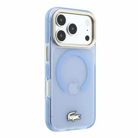 Lacoste PC/TPU Frosted Finish Gold Logo MagSafe kryt iPhone 18 Pro modrý
