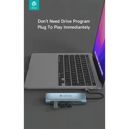 Devia USB-C Hub Leopard řady 11-in-1-Deep Gray