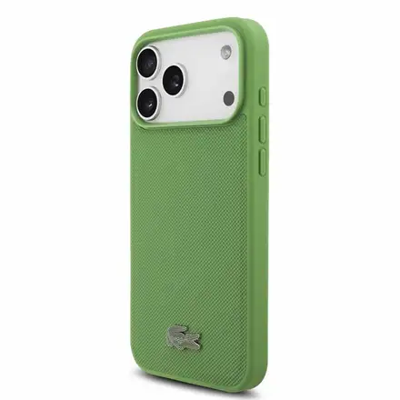 Lacoste PVC Iconic Petit Pique Metal MagSafe kryt iPhone 18 Pro Max zelený