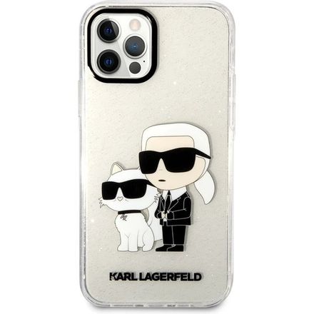 Karl Lagerfeld IML Glitter Karl a Choupette NFT kryt iPhone 12/12 Pro průhledný