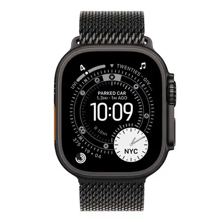 Apple Watch 49mm Black Titanium Milanese Loop - Medium