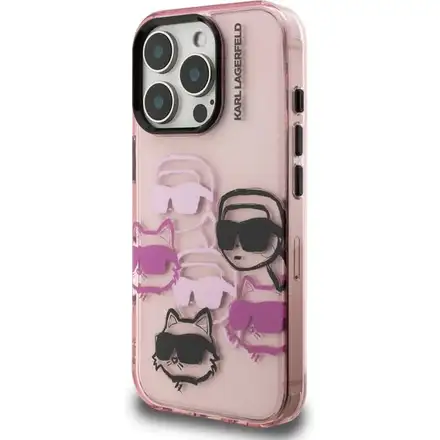 Karl Lagerfeld IML Multi K&CH Heads kryt iPhone 16 Pro růžový