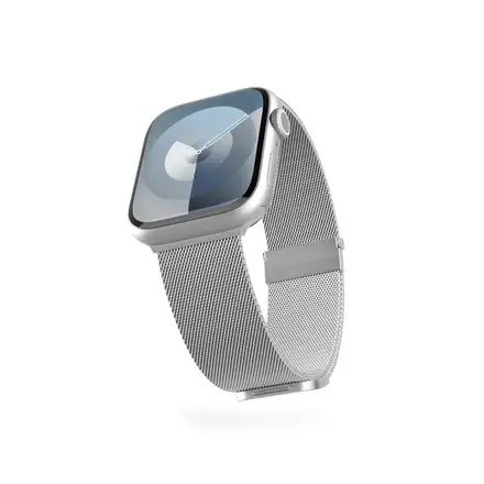 Epico Watch Strap Milanese+ Apple Watch SE (40mm)/Series 1-9 (38/40/41mm) 10-12 (42mm) - stříbrná