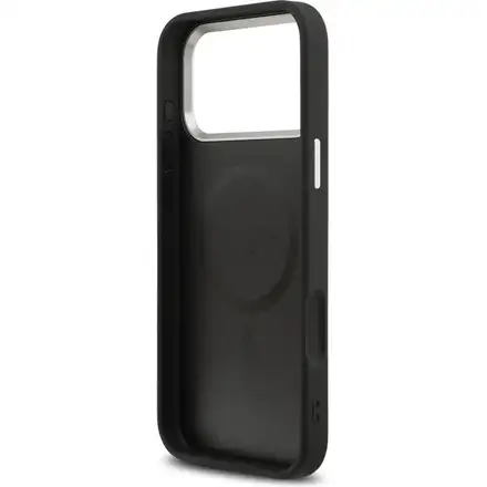 Guess PU Leather Triangle Logo MagSafe kryt iPhone 17 Pro Max černý