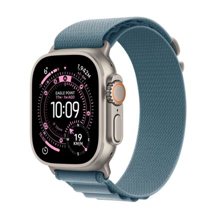 Apple Watch Ultra 3 GPS + Cellular 49mm Přírodní titan se světle modrým alpským tahem - Malý