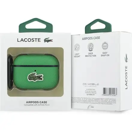 Lacoste Petit Pique Croc Logo Patch Pouzdro pro AirPods 3 Pro zelené