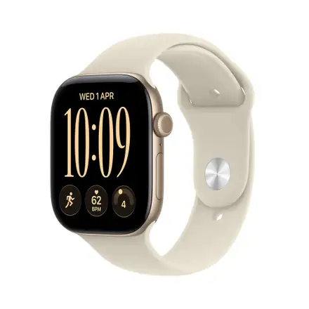 Apple Watch Series 12 GPS + Cellular 46mm Light Gold Aluminium Case with Sand Sport Band - M/L