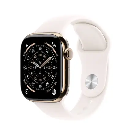 Apple Watch Series 11 GPS + Cellular 42mm Zlatý titan se světle ruměným sportovním řemínkem - M/L