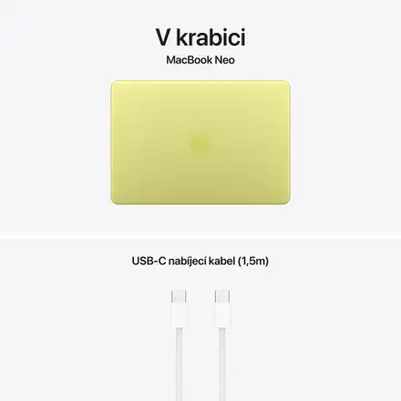 MacBook Neo Apple A18 Pro 6core CPU 5core GPU 8GB 256GB Citrusově žlutý CZ