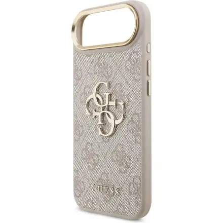 Guess PU Leather 4G Metal Logo Gold Frame kryt iPhone Air růžový