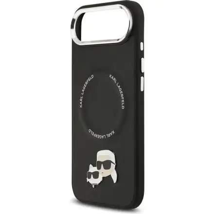 Karl Lagerfeld PU Karl and Choupette Heads Pins MagSafe kryt iPhone Air černý