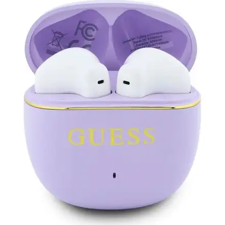 Guess Gold Line Glossy Classic Logo TWS Bezdrátová Sluchátka fialová