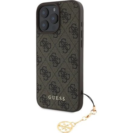 Guess 4G Charm kryt iPhone 16 Pro Max hnědý