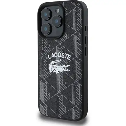 Lacoste Blend Monogram MagSafe kryt iPhone 16 Pro černý