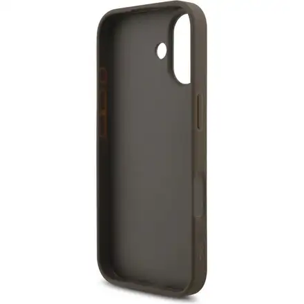 Guess PU 4G Metal Logo Strap kryt iPhone 17 hnědý