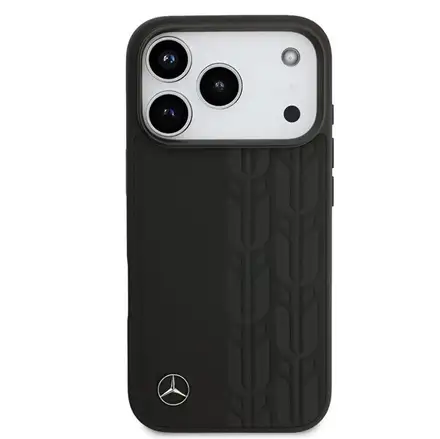 Mercedes Leather Laurel Leaves MagSafe Zadní Kryt pro iPhone 17 Pro černý