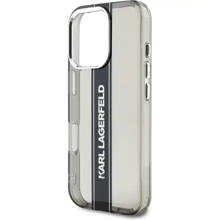 Karl Lagerfeld IML Stripe Logo kryt iPhone 16 Pro Max černý
