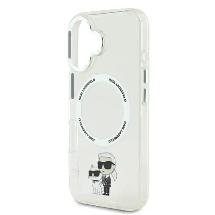 Karl Lagerfeld IML Karl and Choupette MagSafe kryt iPhone 16 průhledný