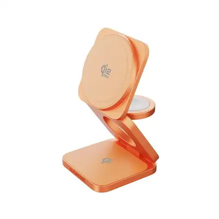 Cubenest Qi2.2 3v1 Skládací bezdrátová magnetická nabíječka SQ312 Ultra - oranžová