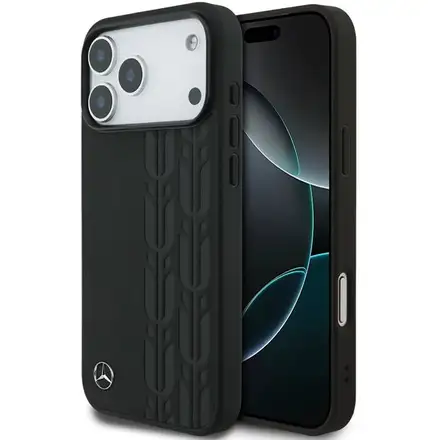 Mercedes Leather Laurel Leaves MagSafe Zadní Kryt pro iPhone 17 Pro Max černý