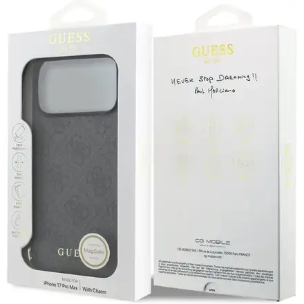 Guess 4G Charm MagSafe kryt iPhone 17 Pro šedý