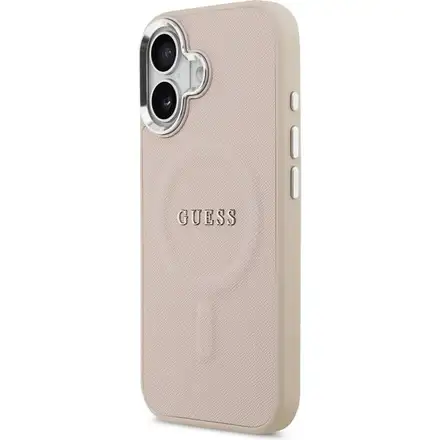 Guess PU Saffiano MagSafe kryt iPhone 17 růžový
