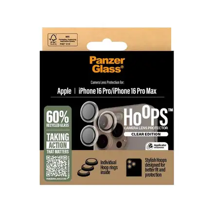 PanzerGlass ochranné sklo Hoops pro iPhone 16 Pro/16 Pro Max-Clear